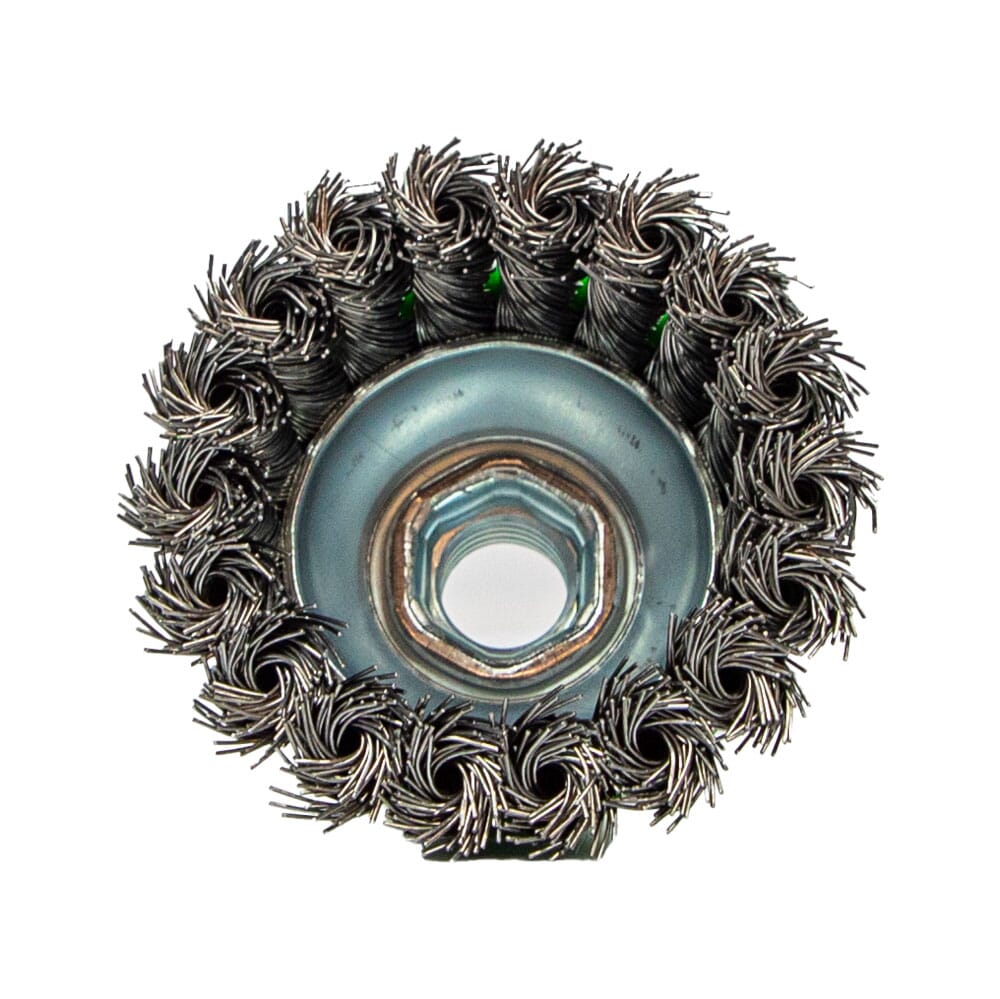 Cup Brush, Knotted, 2-3/4 in x .020 in x 5/8 in-11 Arbor